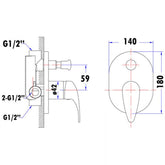 Acl Ruby Shower Mixer W/ Divertor